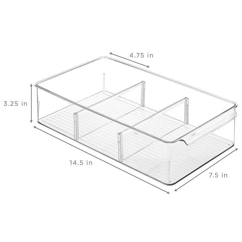 Sorbus Set of 3 Storage Bins with Removable Compartments