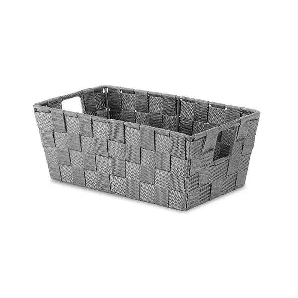 Whitmor Small Grey Woven Strap Shelf Tote