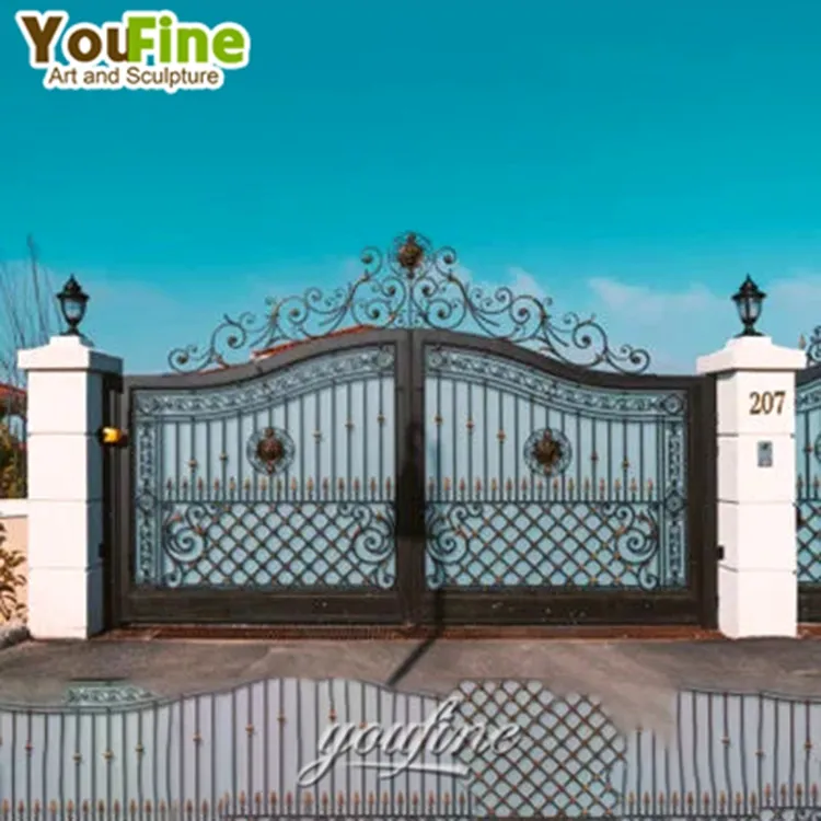 Custom Good Quality House Main Wrought Iron Gate Design