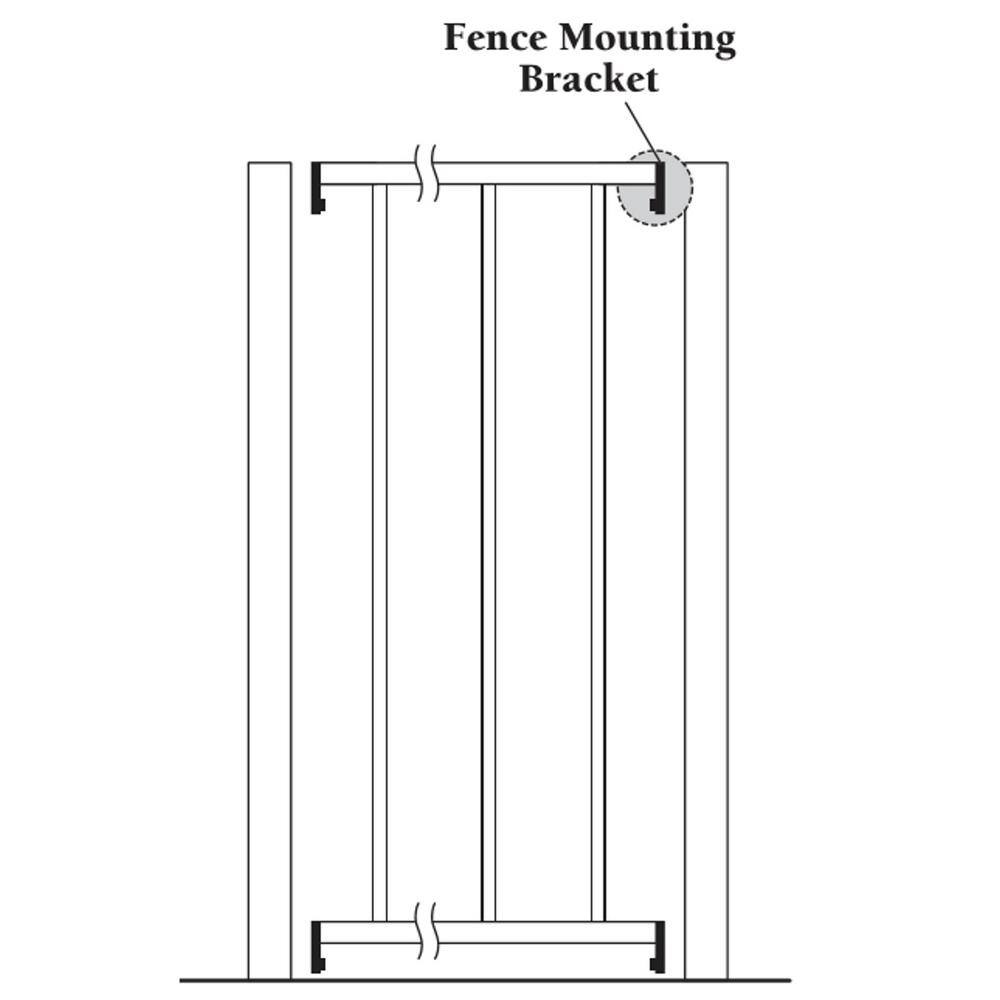 US Door and Fence 1 in. Black Fence Mounting Bracket Square Rails (4-Pack) MBFUS