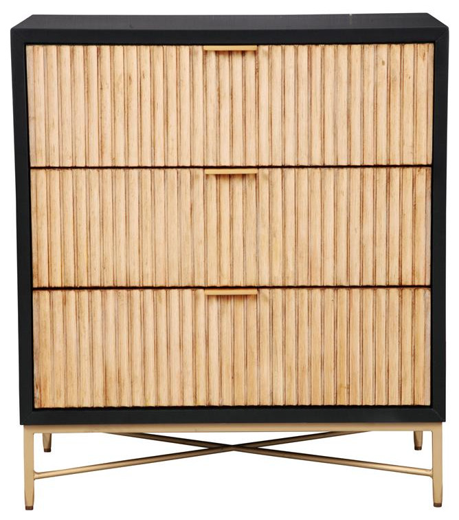 Origins by Alpine Larsen 3 Drawer Small Chest in Black   Contemporary   Accent Chests And Cabinets   by Homesquare  Houzz