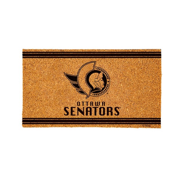 Evergreen Ottawa Senators Logo Natural Coir 28 X 16 Inches Indoor Outdoor Doormat