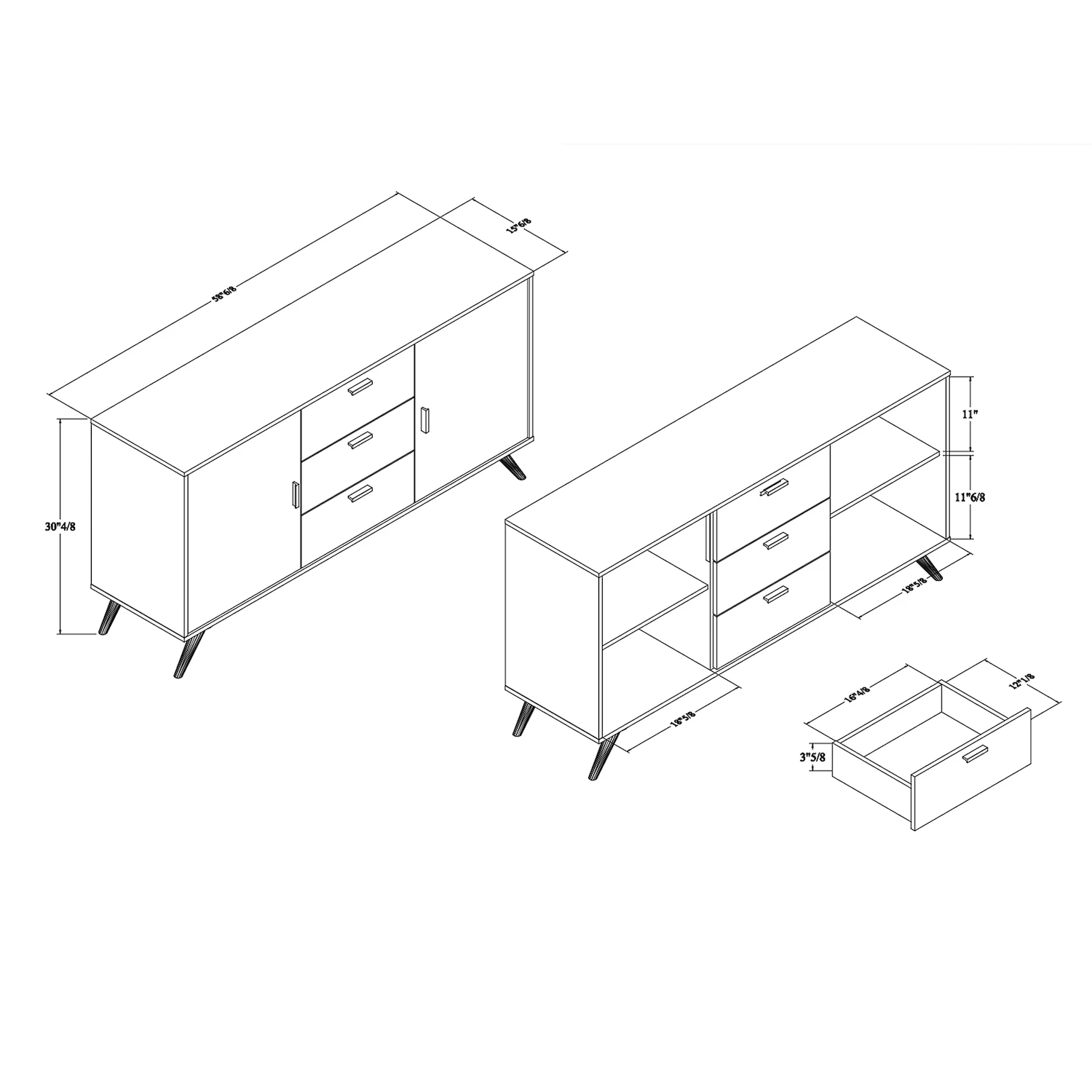 Baxton Studio Kelson Sideboard Buffet Console Table