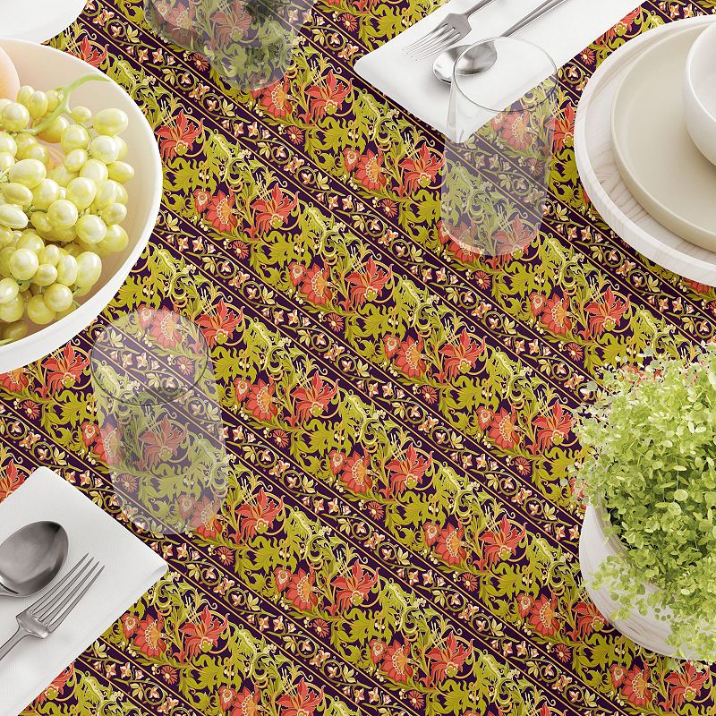 Rectangular Tablecloth， 100% Cotton， 52x104， Floral 6