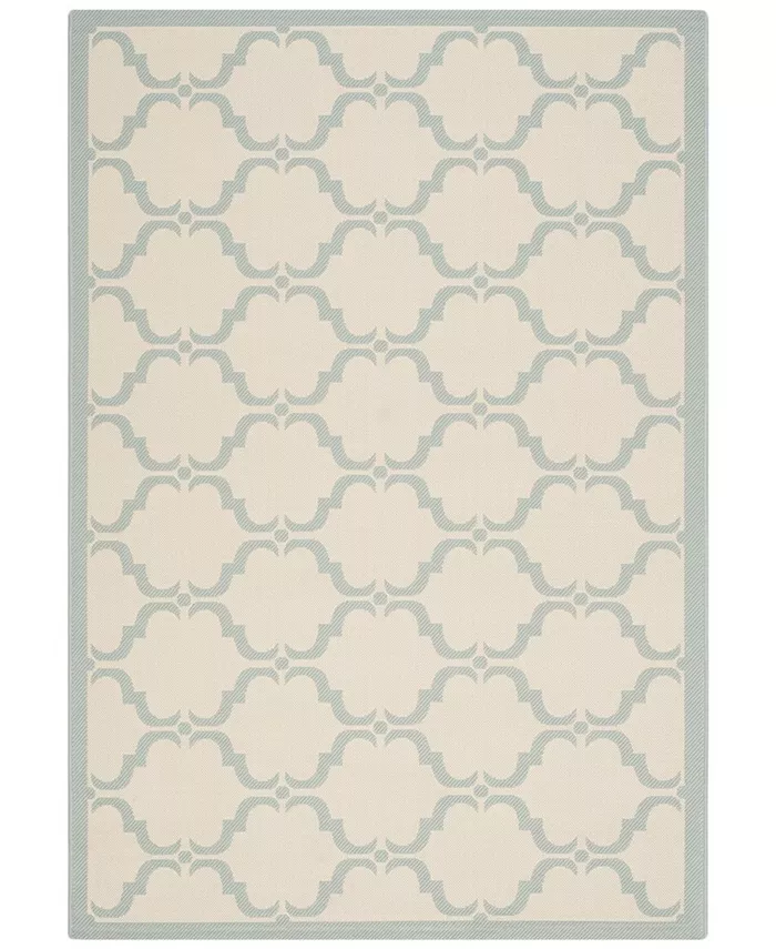 Safavieh Courtyard CY6009 Beige and Aqua 5'3 x 7'7 Sisal Weave Outdoor Area Rug