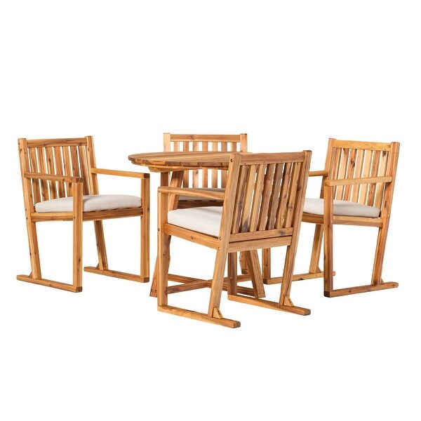 Middlebrook 5Piece Solid Wood Round Patio Dining Set