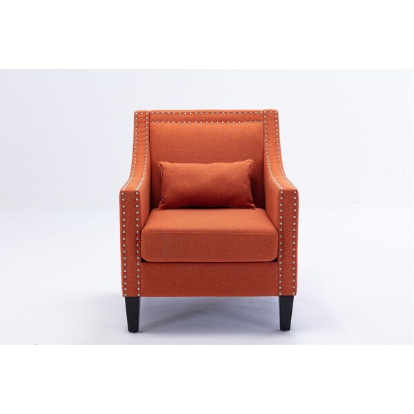 Accent Armchair Living Room Chair with Nailheads and Solid Wood Legs