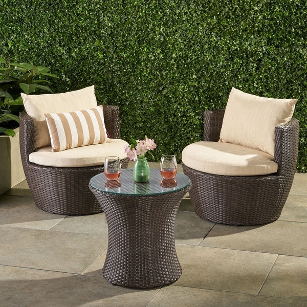 Kono 3piece Wicker Chat Set by Christopher Knight Home