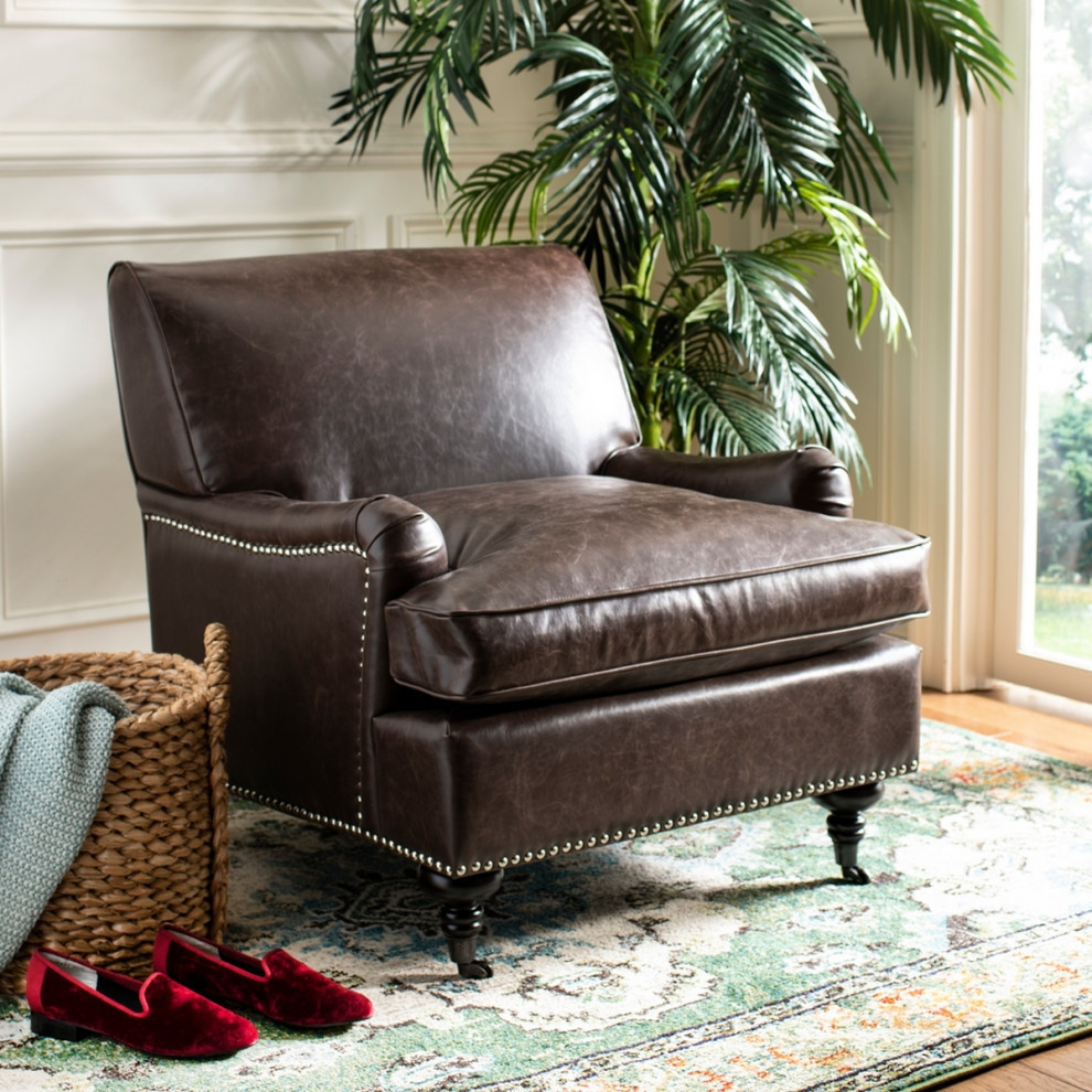 Chester Club Chair  Antique Brown   Traditional   Armchairs And Accent Chairs   by Rustic Home Furniture Deco  Houzz