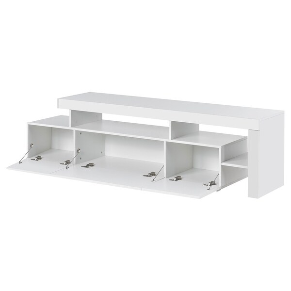 Modern TV Cabinet TV Stand w/LED Lights Up to 70 inch TV-High Gloss