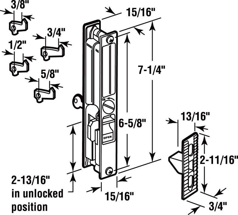 Prime-Line Steel Outdoor Patio Door Handle Set