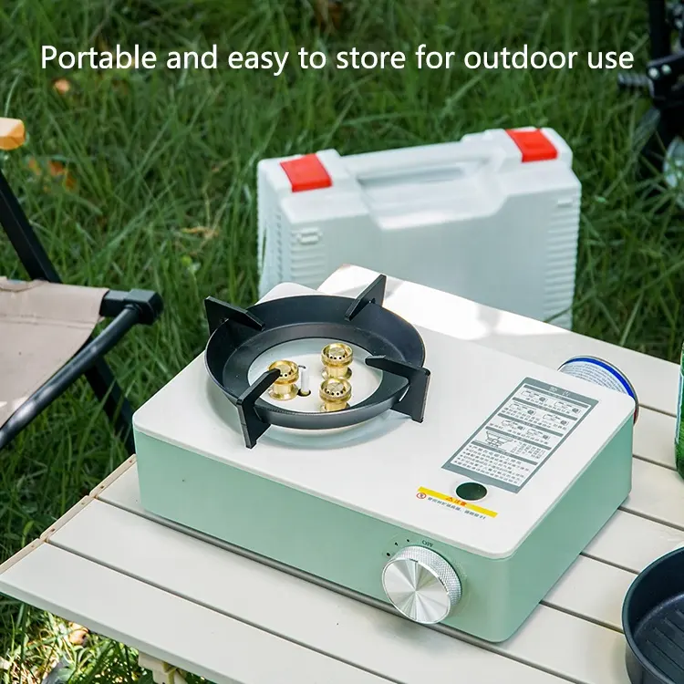 China Hot sale portable light gas camping stove with plastic box   Portable Stove