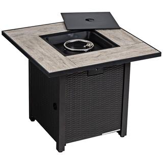 Gymax 30 in. Gas Fire Table 50000 BTU Square Propane Fire Pit Table Patio Yard GYM05887