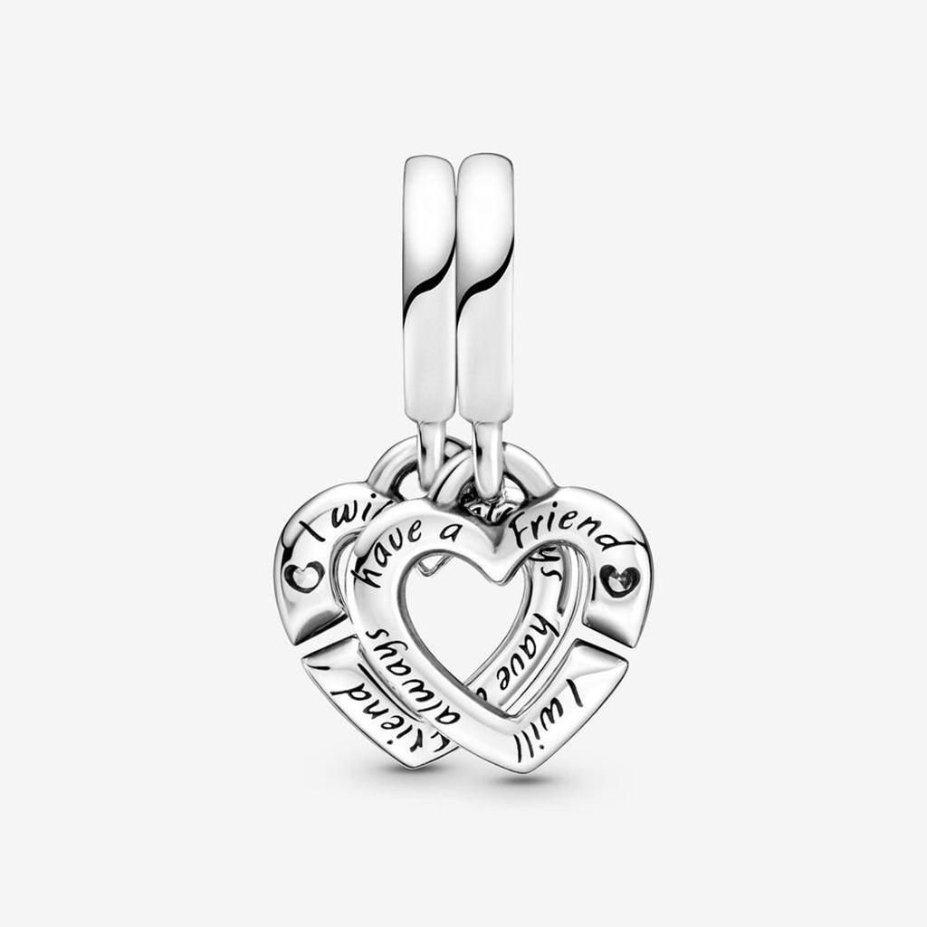 PANDORA  Linked Sister Hearts Split Dangle Charm