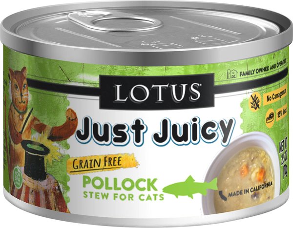 Lotus Just Juicy Pollock Stew Grain-Free Canned Cat Food