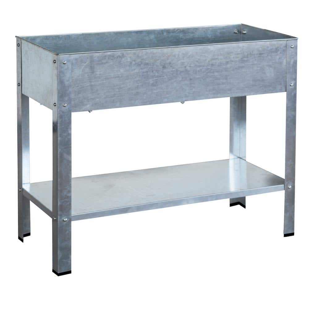 AmeriHome Galvanized Metal Elevated Garden Planter 806991