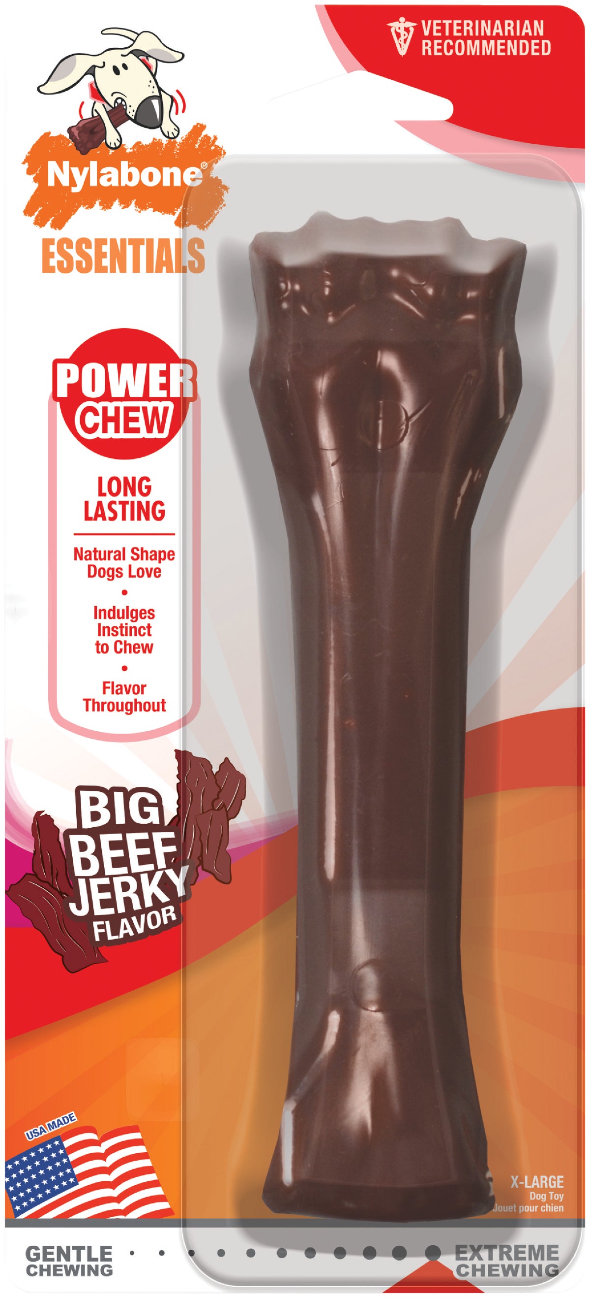 Nylabone Essentials Power Chew Soup Bone Dog Toy Extra Large Brown