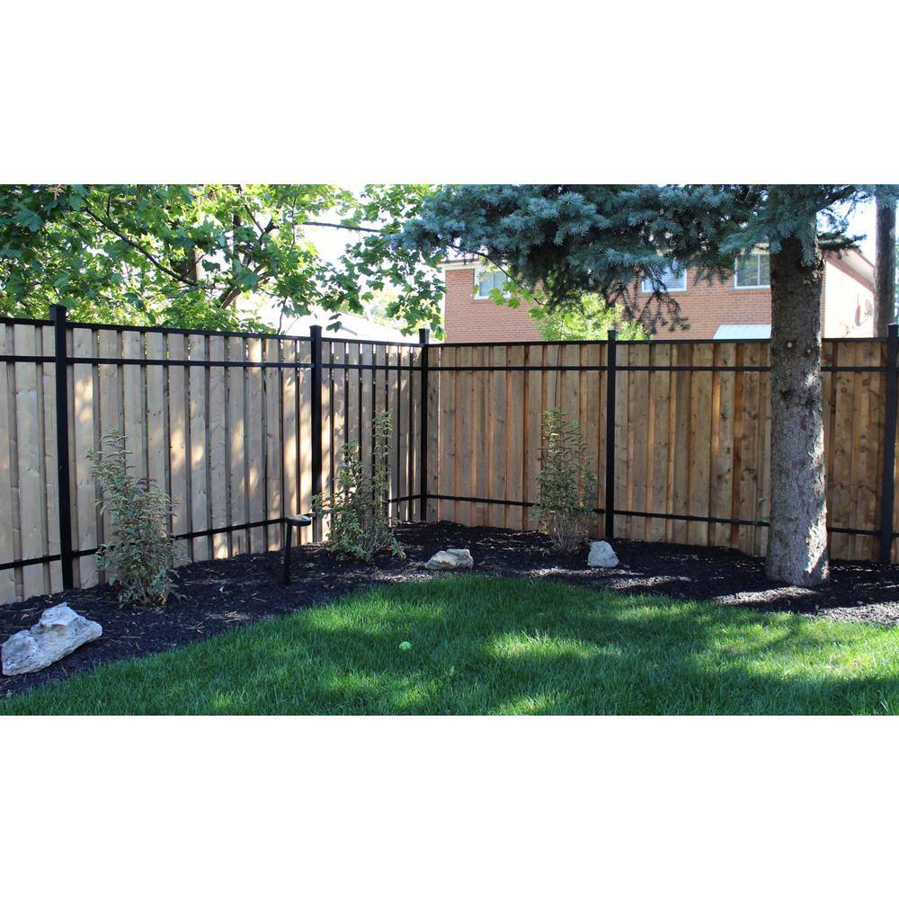 Slipfence 1.5 in. x 3 in. x 92 in. Black Aluminum Vertical Fence Stringer Kit Includes 2 Stringers 4 Brackets and All Fasteners SF2-VSK92