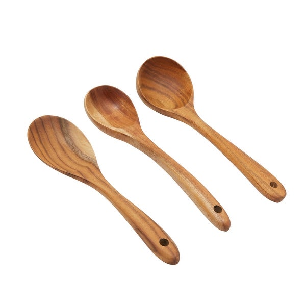 Wood Utensils Set for Cooking， 9 Piece Set Spoons and Spatulas for Kitchen