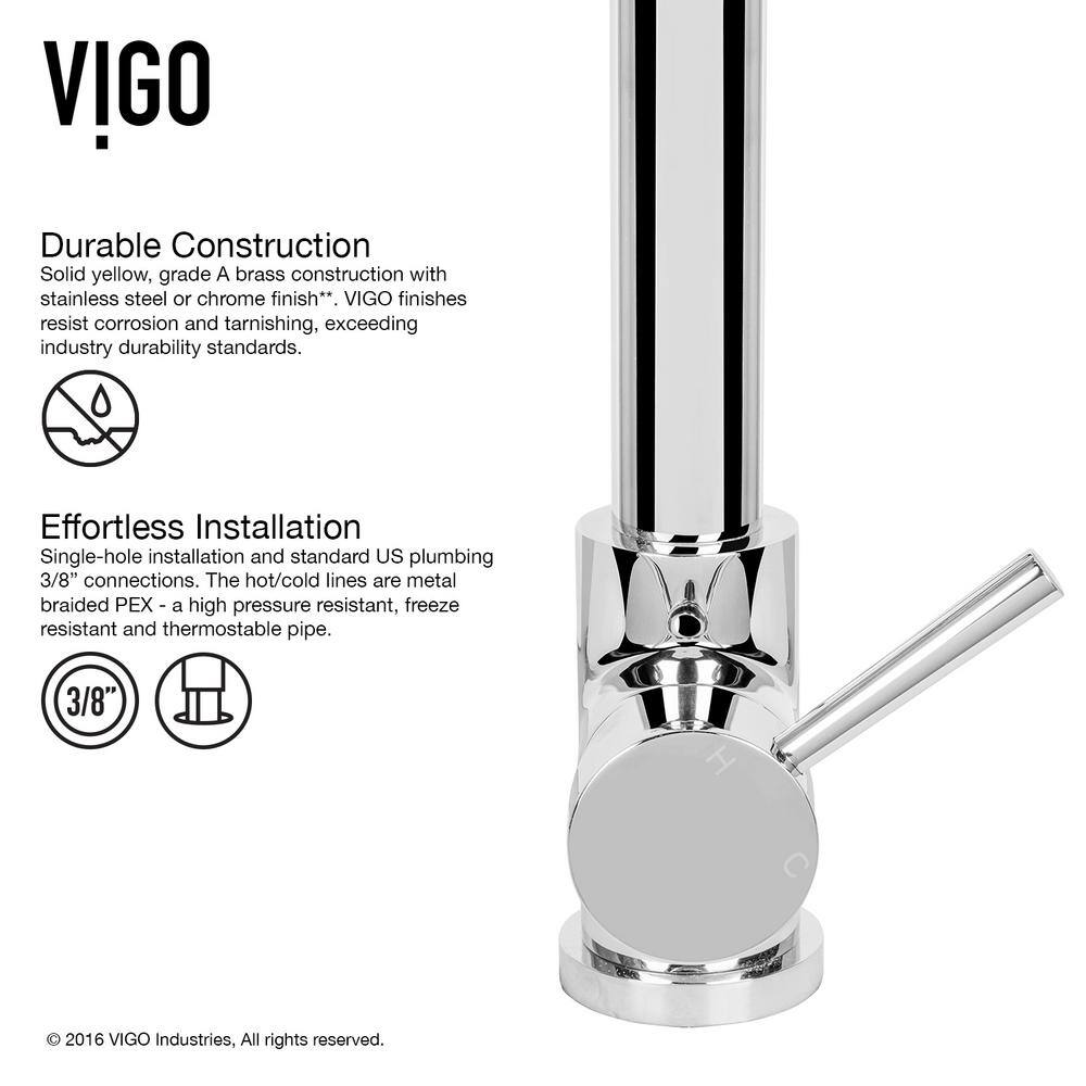 VIGO Zurich Single Handle Pull-Down Sprayer Kitchen Faucet Set with Soap Dispenser in Chrome VG02007CHK2