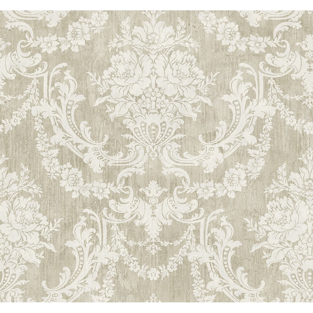 Seabrook Designs Florin Damask Unpasted Wallpaper