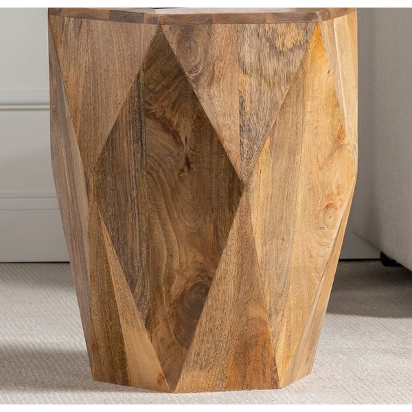 Geo Mango Wood Block End Table - 20