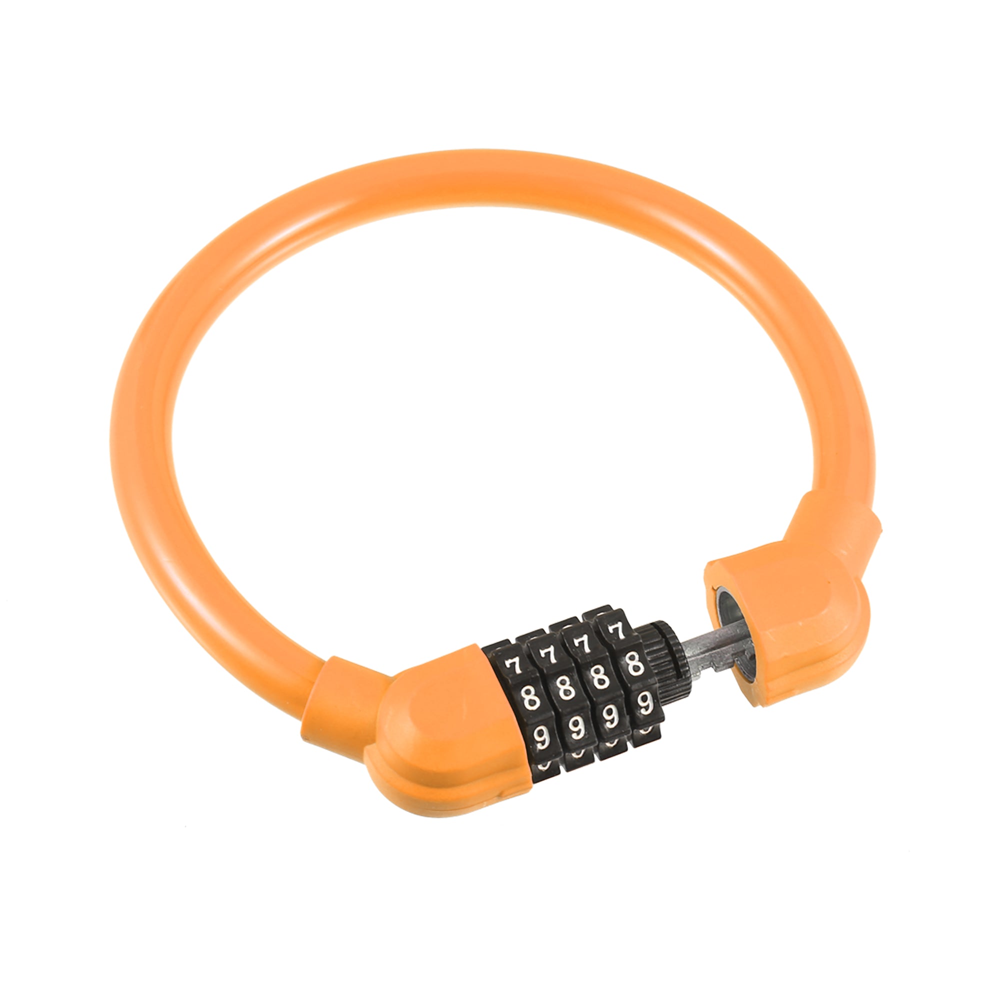 45cmx12mm Bicycle Locks Cable Portable 4 Digit Security Resettable Combination Bicycle Cable Lock Orange