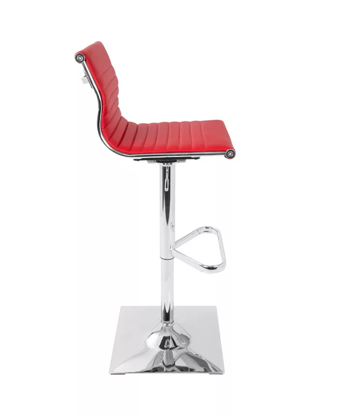 Lumisource Masters Adjustable Barstool with Swivel in Faux Leather