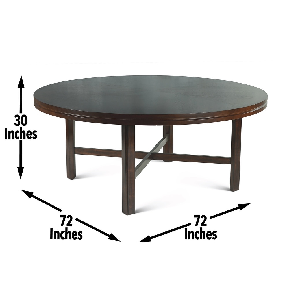 Hampton 72 inch Round Dining Table with Optional Lazy Susan by Greyson Living