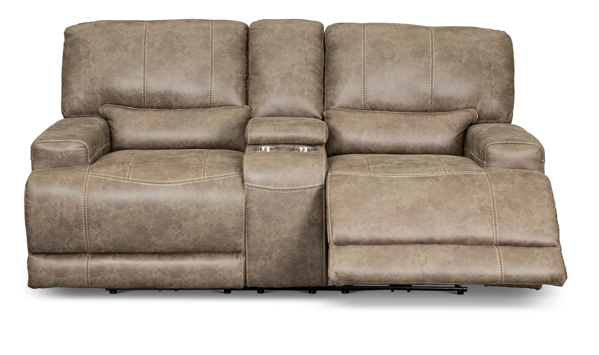 Omega Tan Power Reclining Loveseat with Console