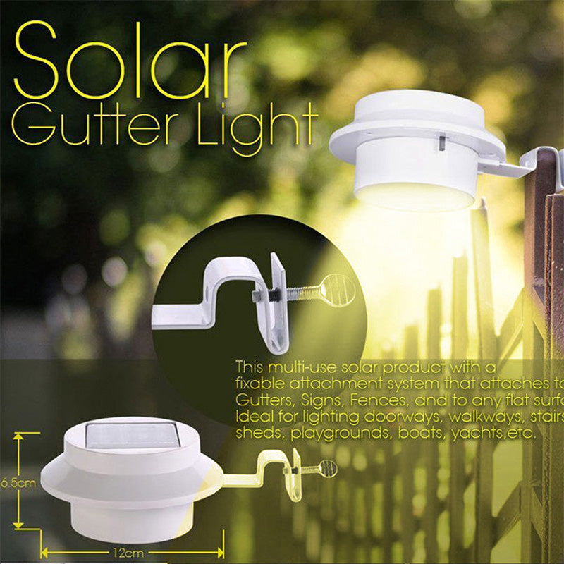 4LEDs Solar Powered Gutter Light Outdoor/Garden/Yard/Wall/Fence/Pathway Lamp