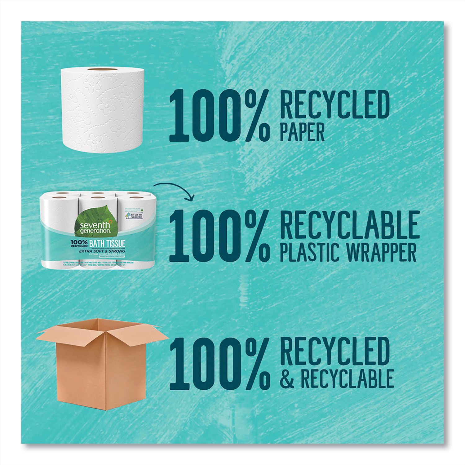 100% Recycled Bathroom Tissue by Seventh Generationandreg; SEV13733CT