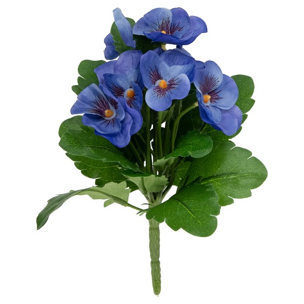 Blue Pansy Artificial Silk Floral Bouquet