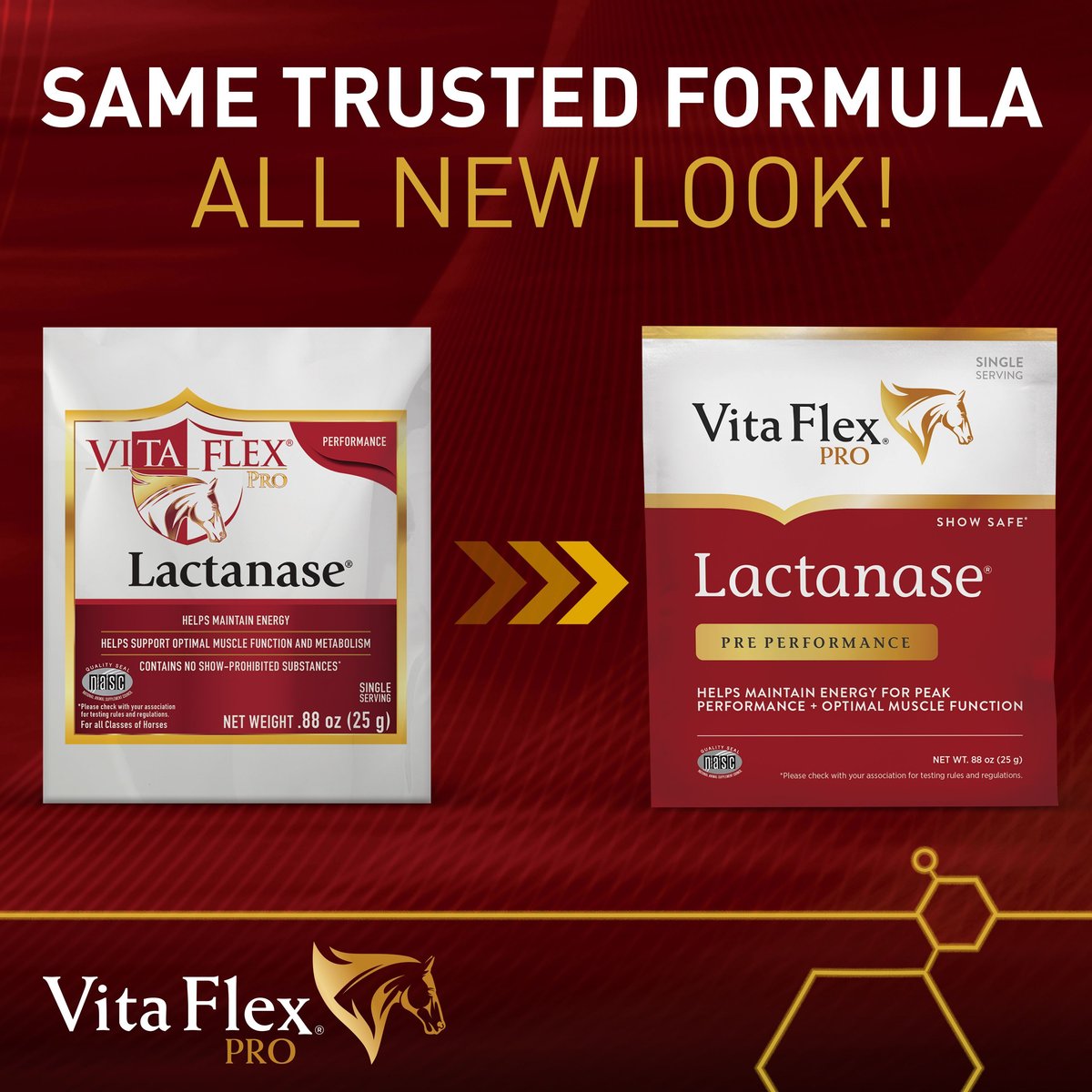 Vita Flex Pro Lactanase Muscle and Metabolism Powder Horse Supplement， 25-gm packet