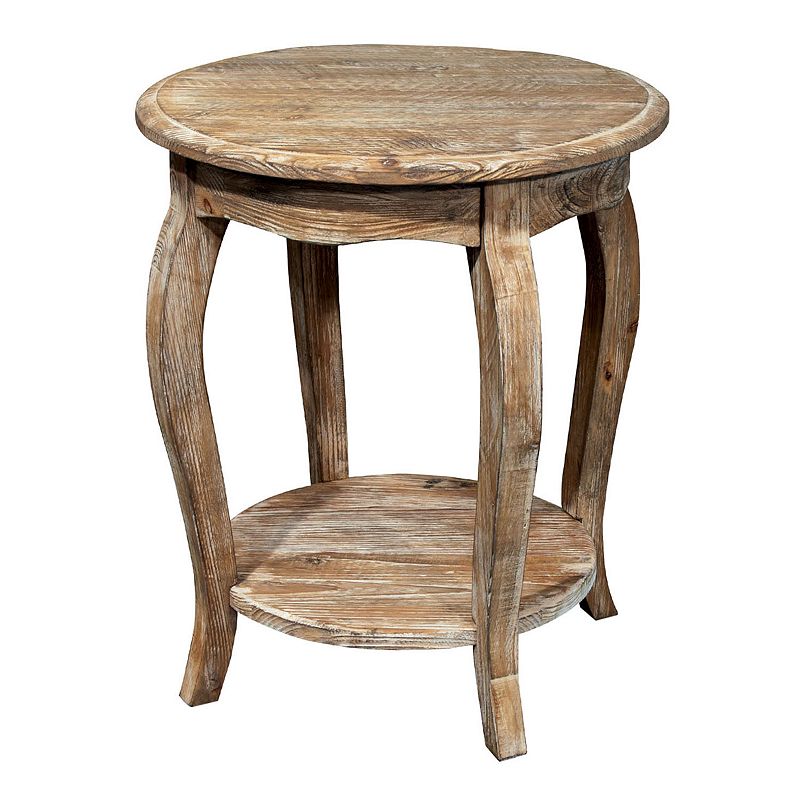 Alaterre Rustic Reclaimed Wood Round End Table