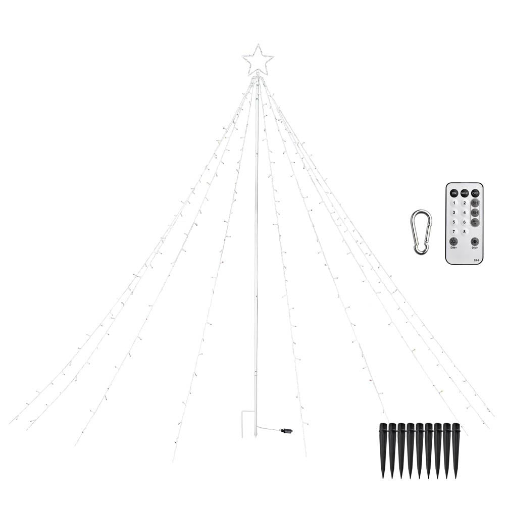 Yescom Christmas Tree Light 9 String Lights with Star & Pole