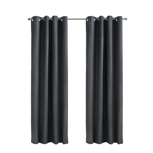 Thermaplus Alpine Blackout Premium Stylish And Functional Grommet Curtain Panel Charcoal