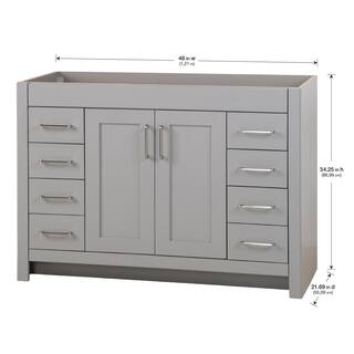 Home Decorators Collection Westcourt 48.0 in. W x 21.7 in. D x 34.2 in. H Bath Vanity Cabinet without Top in Sterling Gray WT48-ST