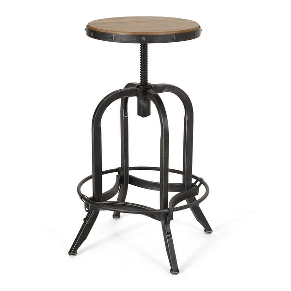 Farmdale Industrial Firwood Adjustable Height Swivel Barstools (Set of 2) by Christopher Knight Home