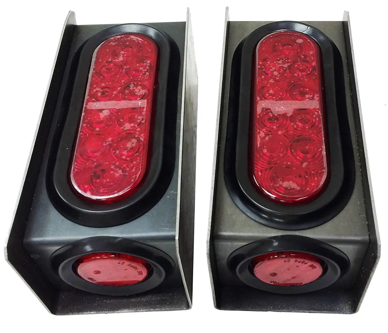 Set of 2 Steel Trailer Light Boxes w/6