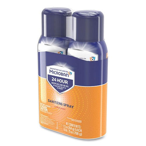 Procter and Gamble Microban 24-Hour Disinfecting Sanitizing Spray | Citrus Scent， 12.5 oz Aerosol Spray， 2