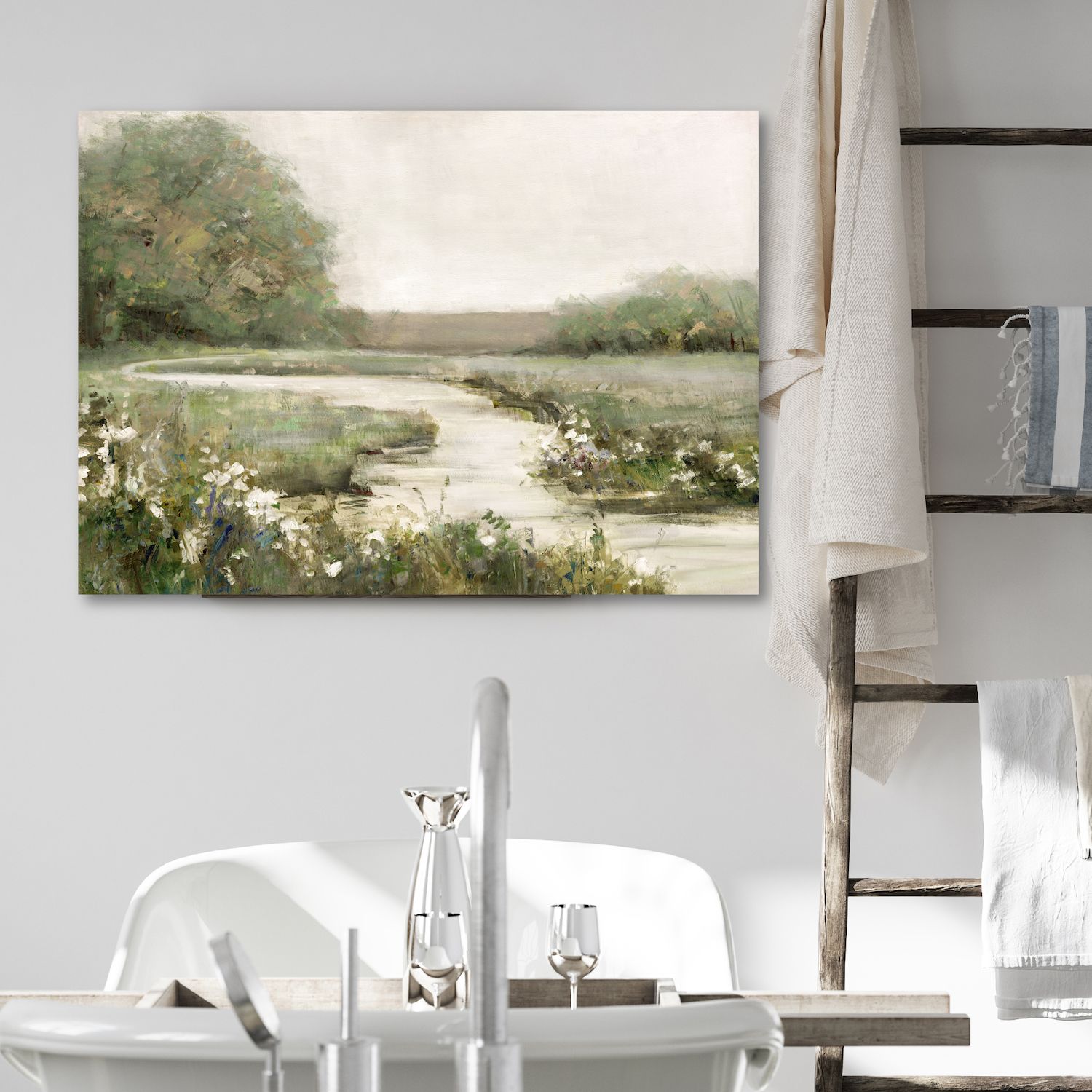 COURTSIDE MARKET Pastoral Water II Canvas Wall Art