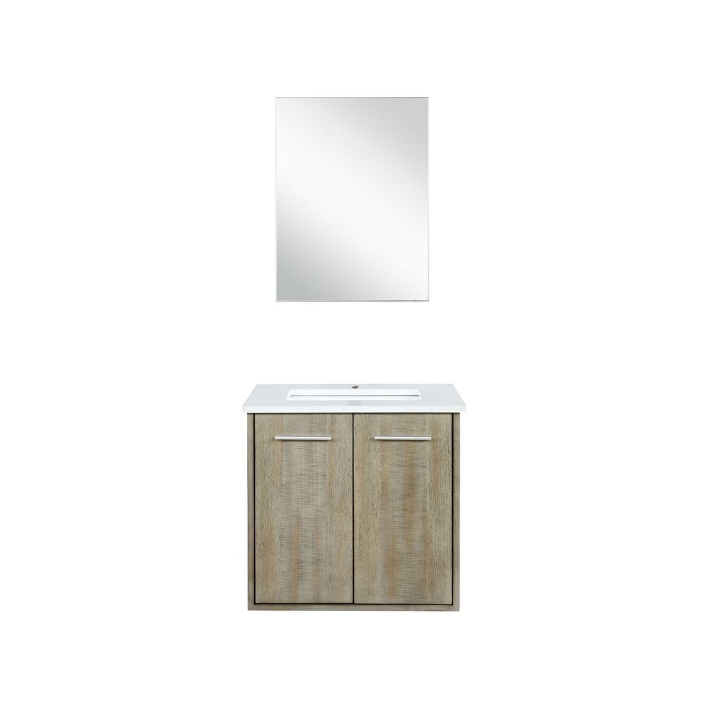 Fairbanks 24 in W x 20 in D Rustic Acacia Bath Vanity  Cultured Marble Top and 18 in Mirror