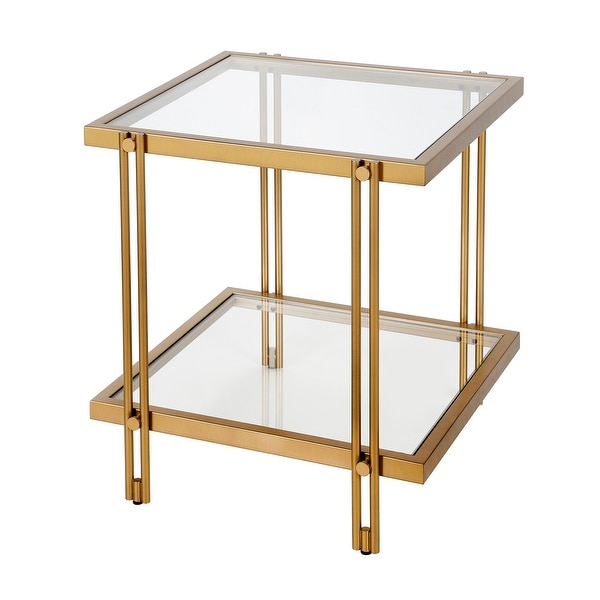 Inez Modern Metal and Glass Side Table