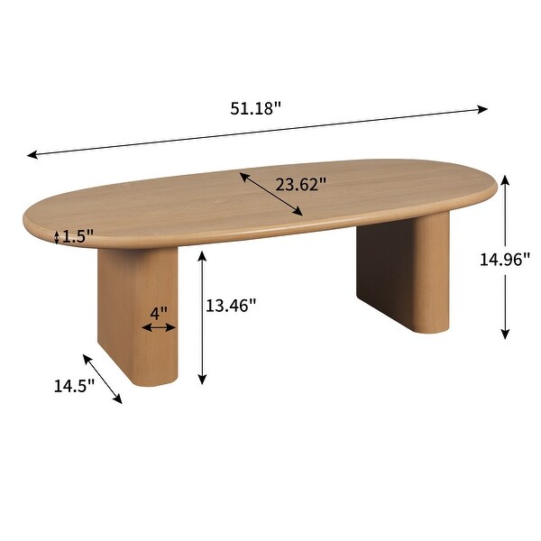 Roomfitters 51'' Tapered Tabletop Coffee Table，Natural Wood