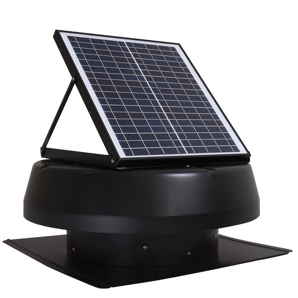 iLIVING Smart Solar Attic Round 14 in. Black 1750 CFM Cools up to 2000 sq. ft. Exhaust Fan ILG8SF301