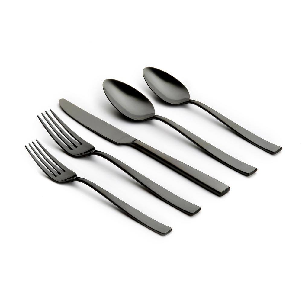 Ornative Tableware Kathryn 20-Piece Black 180 Stainless Steel Flatware Set (Service for 4) ORN-065-MB