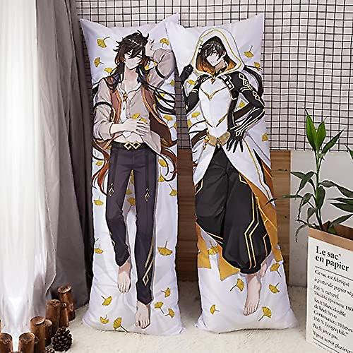 Genshin Impact Zhongli Body Pillow Cover 50cm X 150cm Anime Peach Skin Body Pillowcase Zhongli -