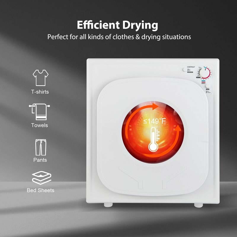 13.2 lbs Portable Clothes Dryer with Touch Panel, 1500W Front Load Tumble Laundry Dryer for Apartment Dorm