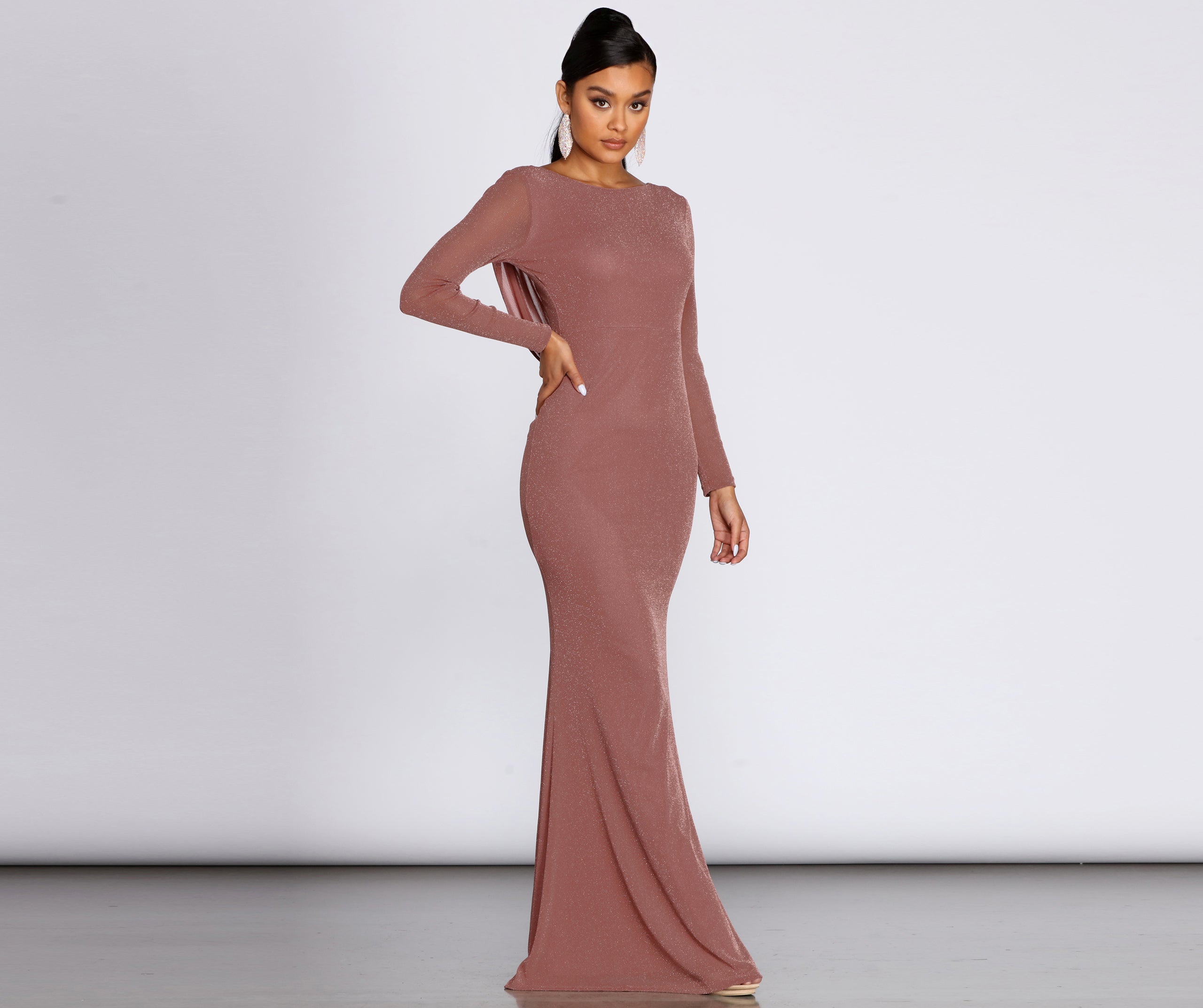 Kyra Glitter Long Slim Gown